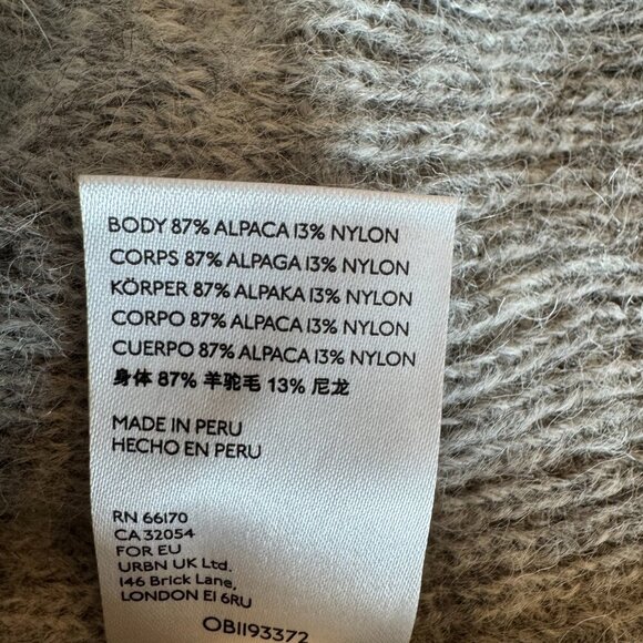 Free People Eclair Alpaca oversized Gray knit cardigan women's size Large - Picture 7 of 8